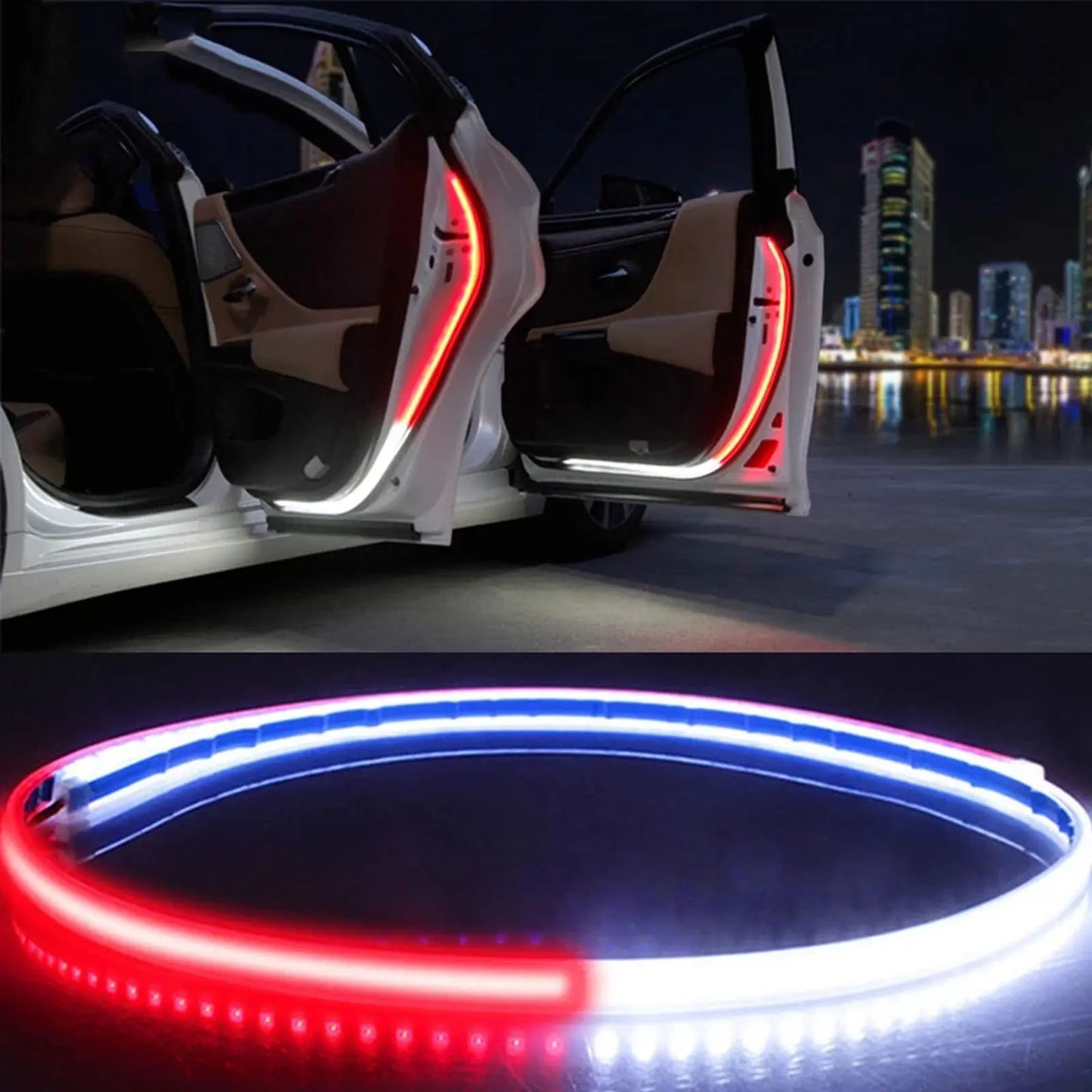 2pcs LED Car Door Warning Light Strip 120cm Safety Decor 12v