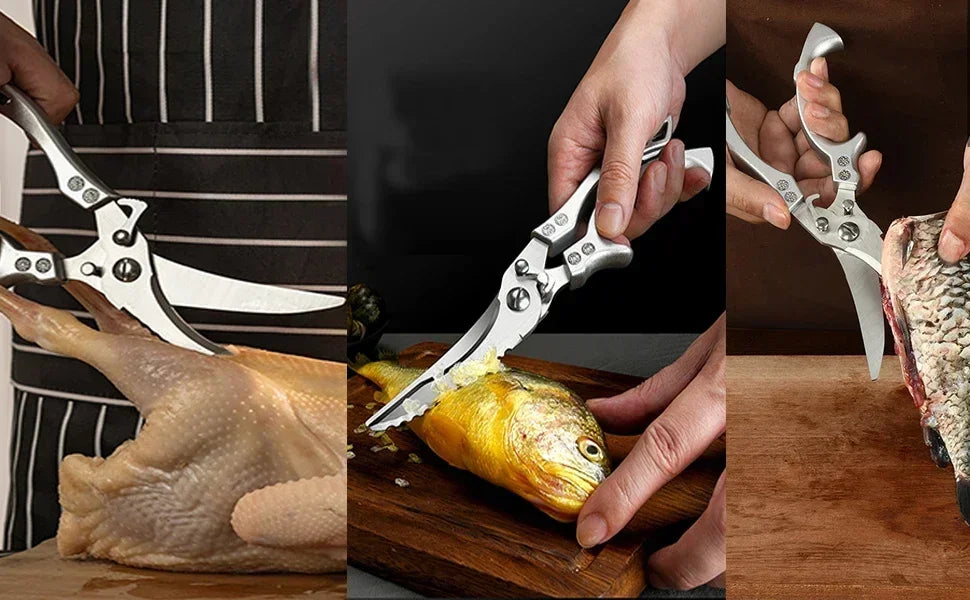 Multipurpose Stainless Steel Kitchen Scissors Ultra Sharp for Chicken Fish and Bone Cutting