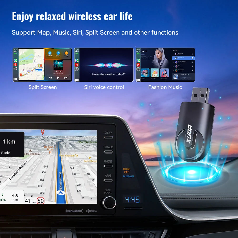 XUDA NEW Wireless CarPlay Android Auto Adapter Mini Box for Nissan