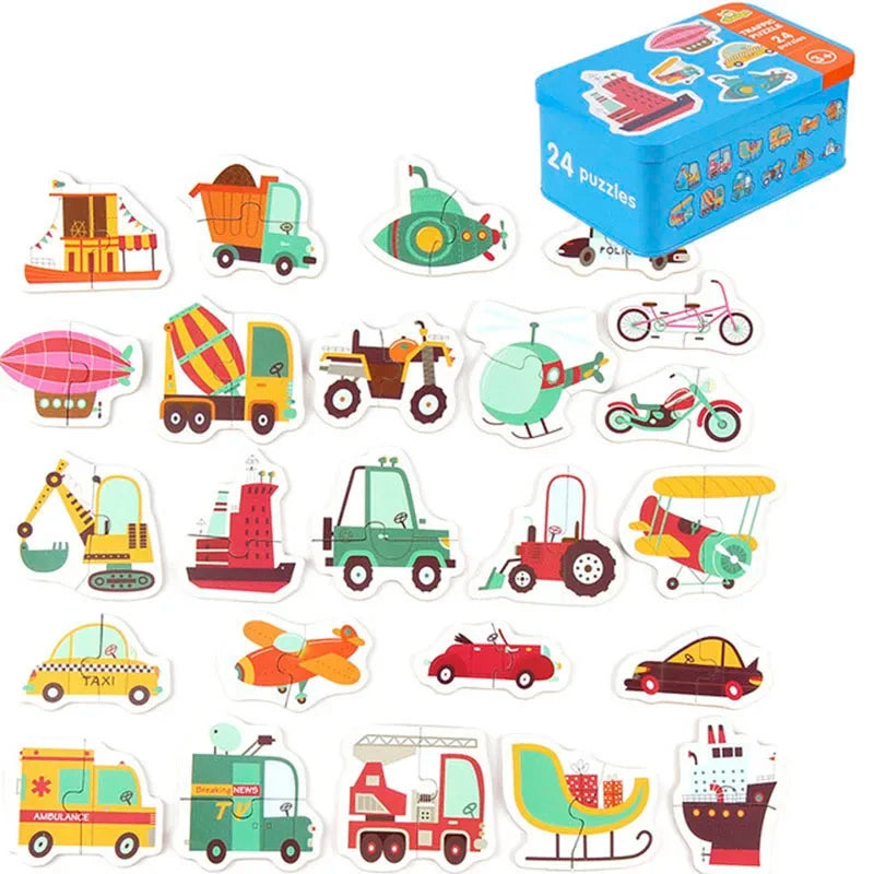 Baby Puzzle Montessori Educational Toys 3D Wooden Puzzles for Kids 2-4 Years
