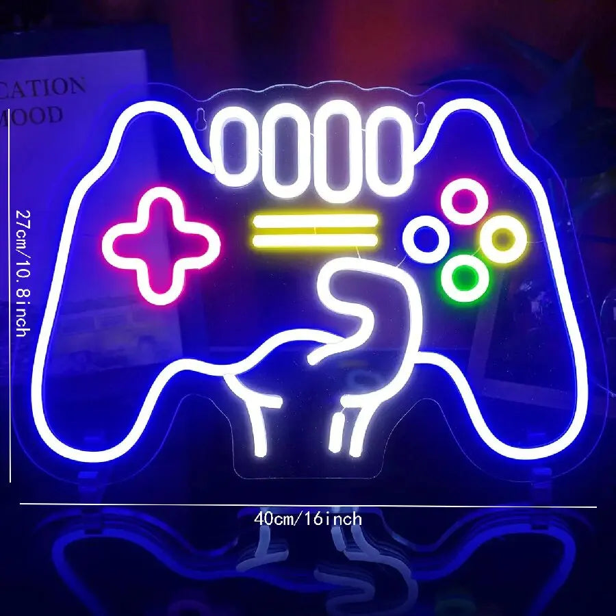 Gamepad Shaped LED Neon Sign for Gamer Room Decor