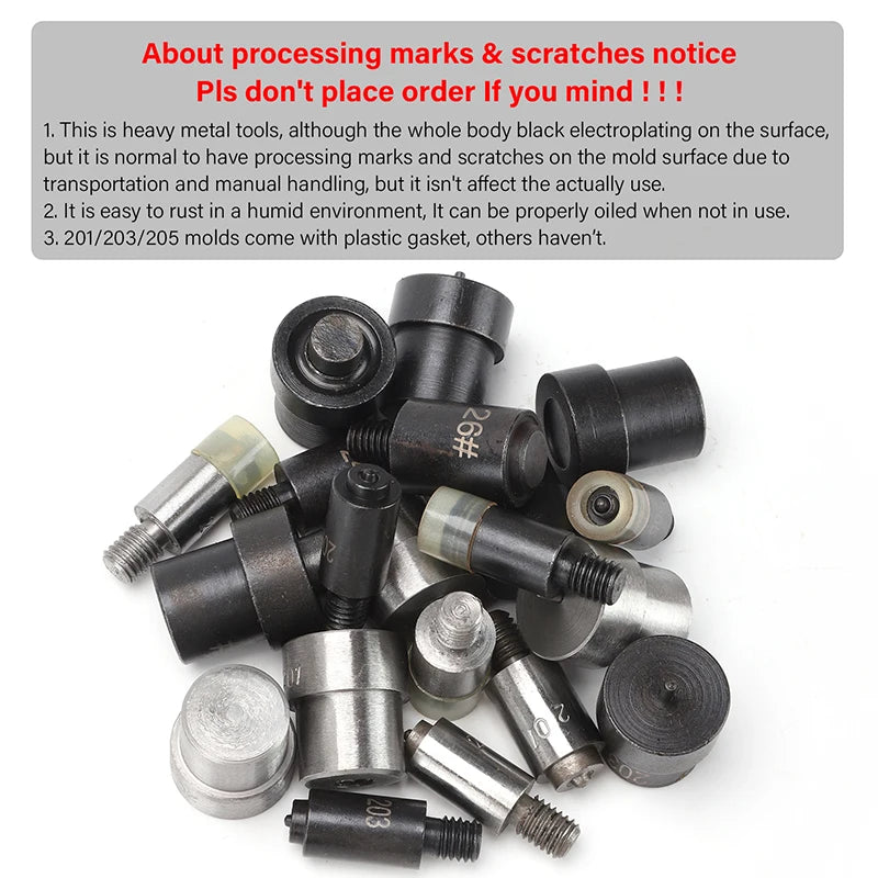 WUTA Manual Button Installation Tool for DIY Crafts Mute Punching Mushroom Rivets and Eyelets Hand Pressing Tool