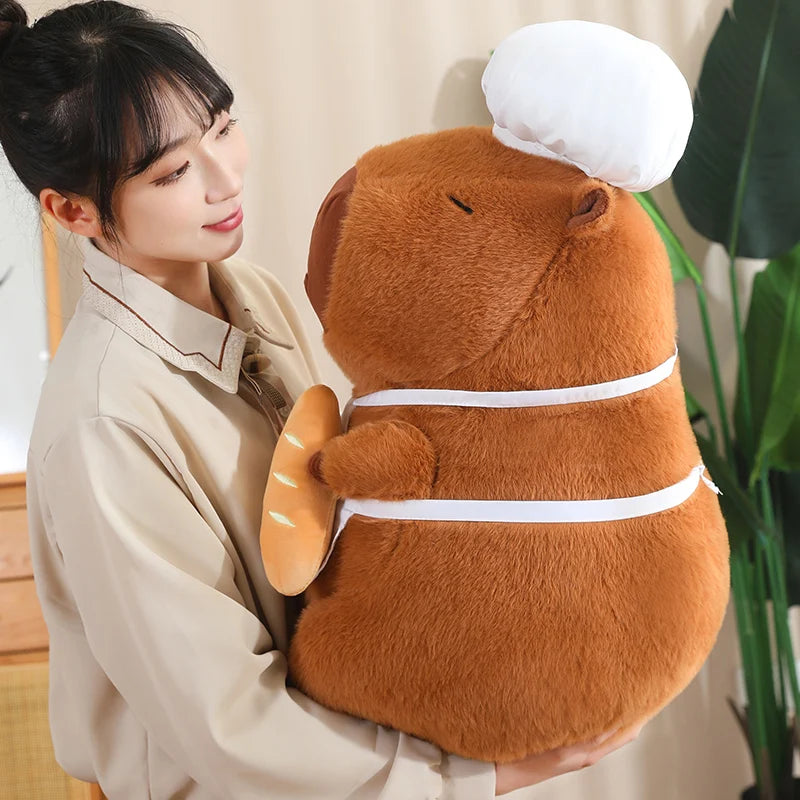 Chef Capybara Plush Doll Cute Capibara Soft Stuffed Animal