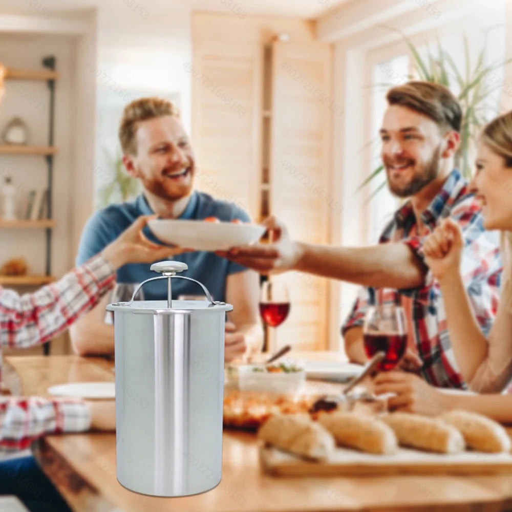 Stainless Steel Steamed Meat Pot with Thermometer Ham Press Maker for Poultry and Meat Cooking