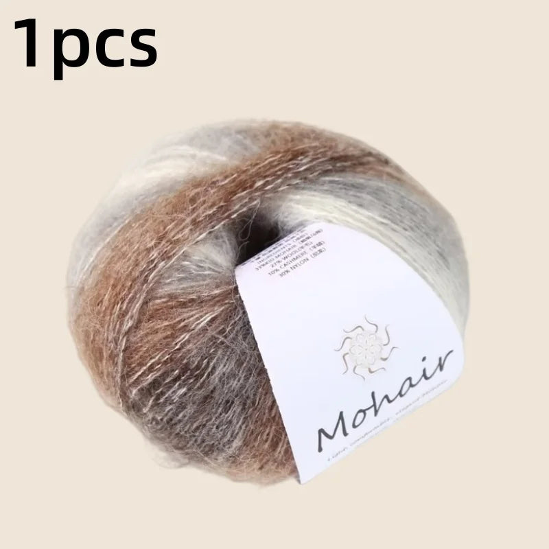 Gradient Mohair Soft Cotton Yarn for Baby Sweater Hat Scarf