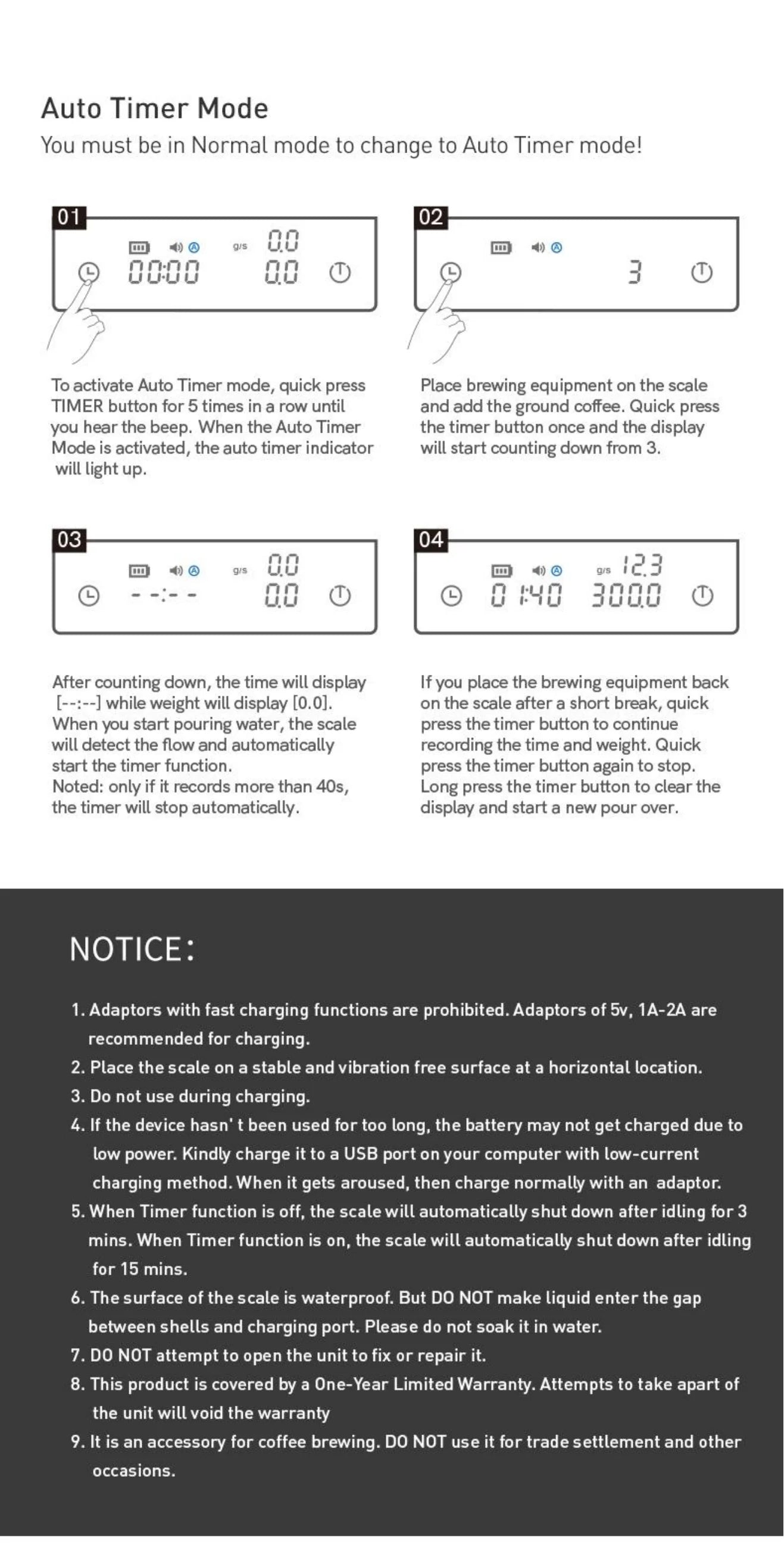 TIMEMORE Store Black Mirror Basic+2 Plus Digital Kitchen Scale