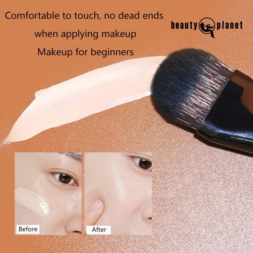 Beauty Planet Luxury Natural Horse Hair Powder Foundation and Blush Brushes Professional Makeup Tools