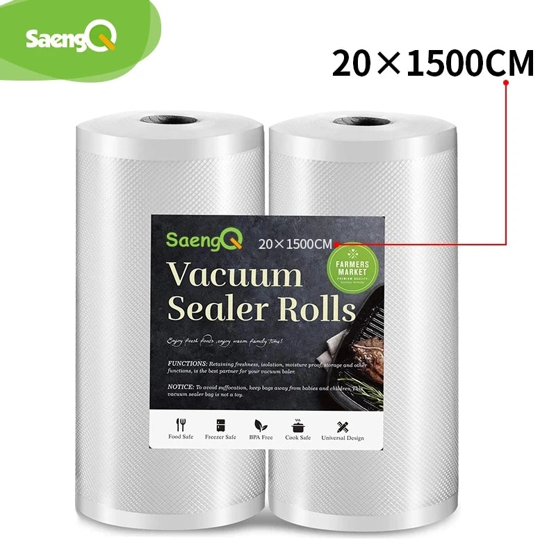 saengQ Kitchen Food Vacuum Sealer Bags for Sous Vide 1500cm Rolls