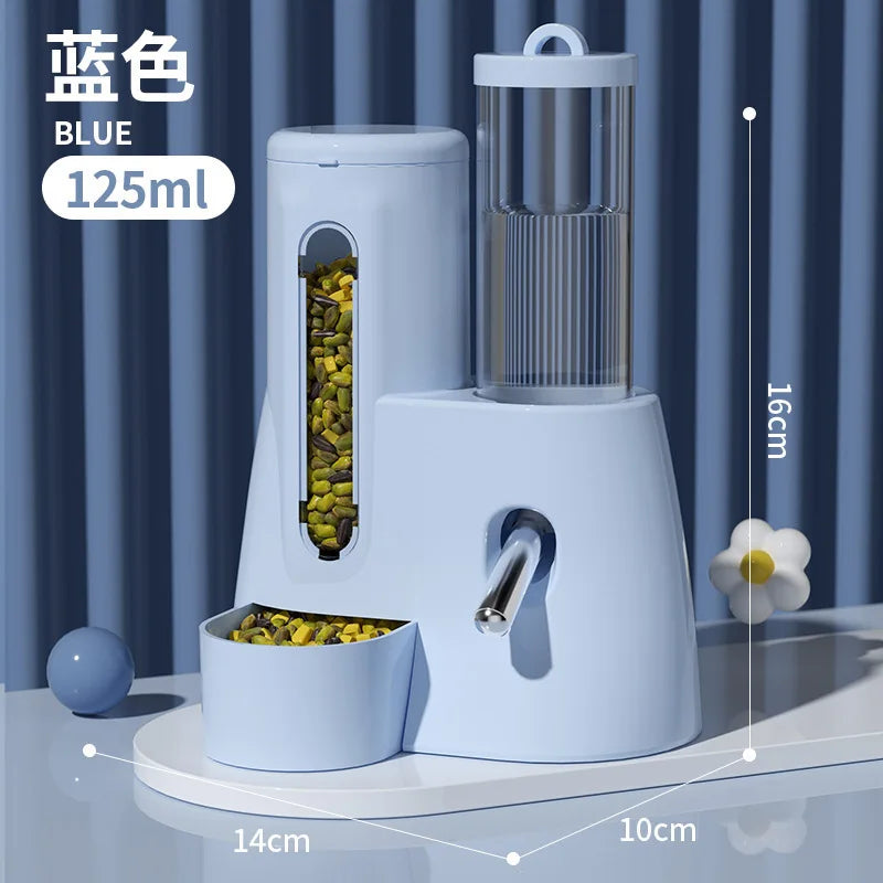 2In1 Hamster Feeder And Waterer Large Capacity Leakproof Feeder Food Water Dispenser Leak Proof Food Feeding Supplies