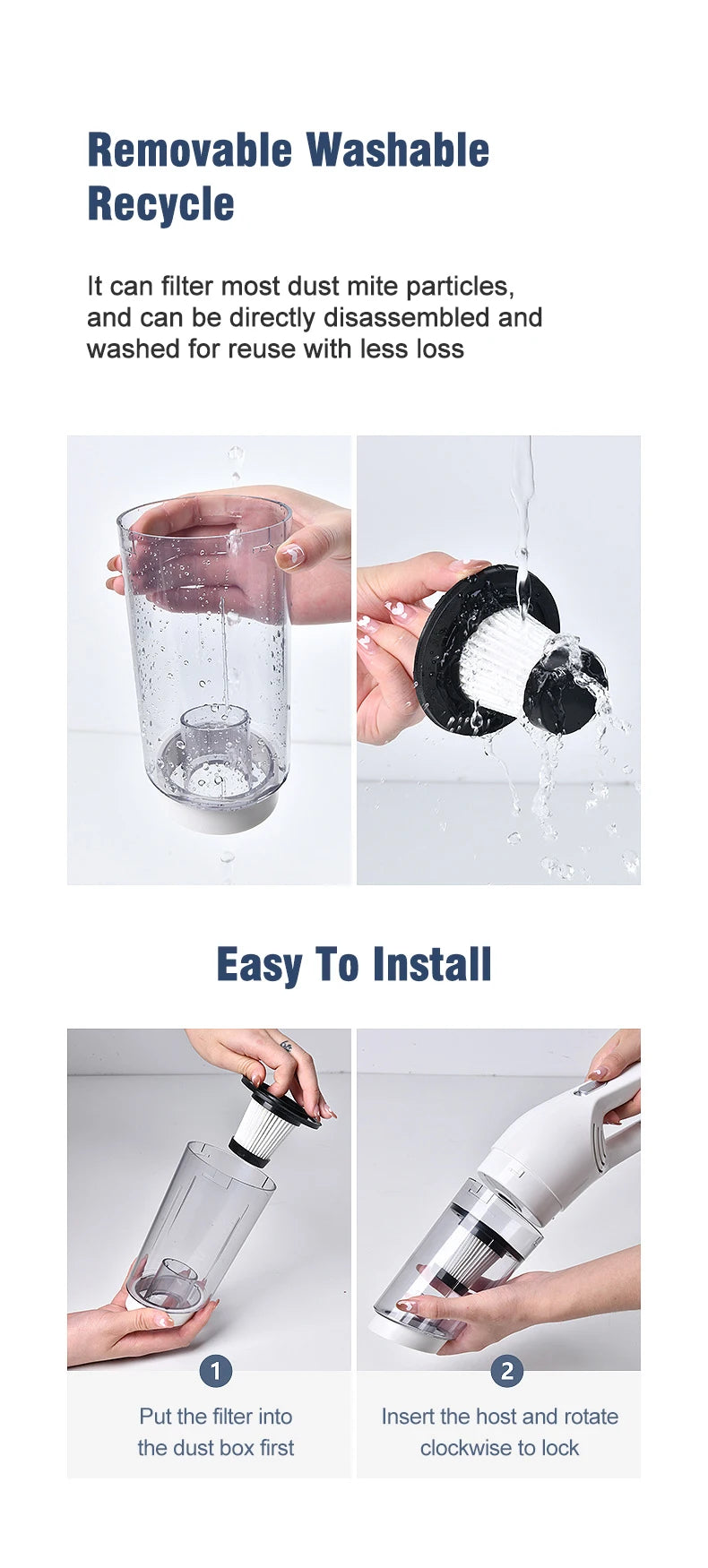 Aspiradora de mano para el hogar, recargable, portátil, para coche, hogar, doble propósito, inalámbrica, recogedora de polvo para pelo de mascotas, 10 000 PA