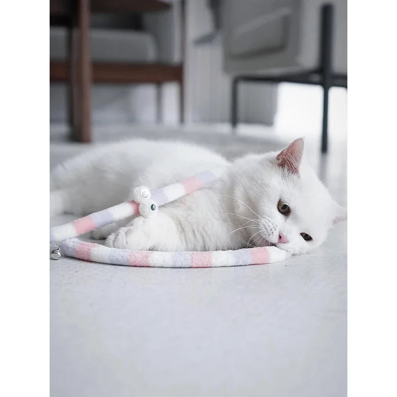 Cat Toy Feather Cat Teaser Wand Cat Interactive Toy Funny Caterpillar Colorful Rod Teaser Wand Pet Cat Supplies Cat Accessory
