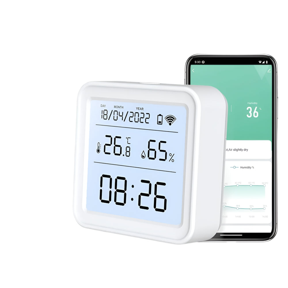 Tuya Nuevo Sensor de Temperatura y Humedad WiFi Smart Life Retroiluminación Higrómetro Termómetro Sensor Compatible con Alexa Google Home Assistant