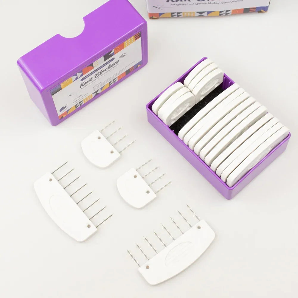 Knit Blockers Set 20 Pieces Stainless Steel Blocking Combs and Pins for Knitting and Crocheting Supplies
