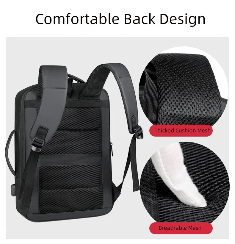 Rilibegan Men Travel Backpack Oxford Big Capacity USB Charge