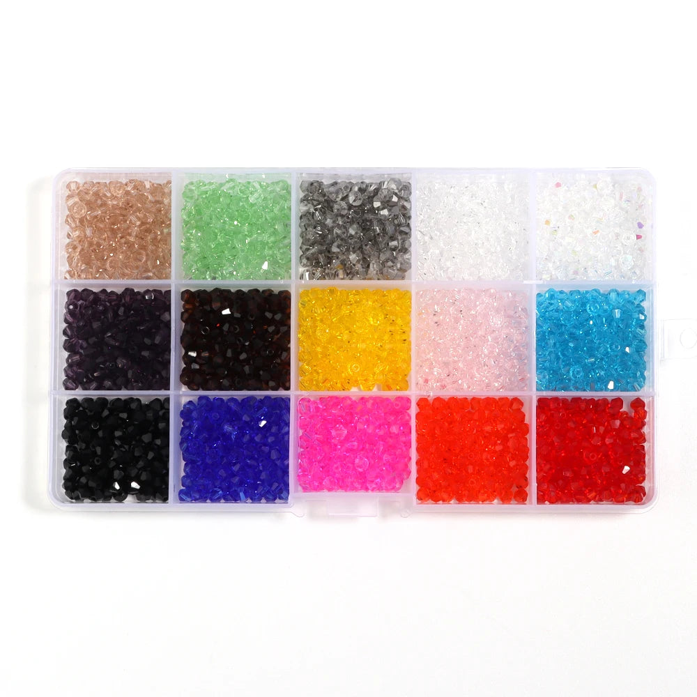 4mm Faceted Glass Crystal Rondelle Beads Kit in 15 to 24 Colors for DIY Jewelry Making Charms Bracelets and Earrings