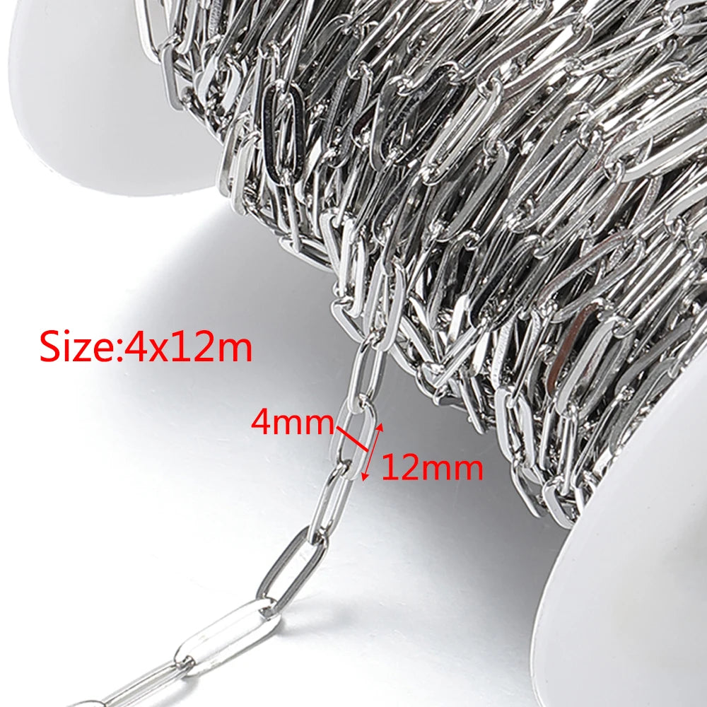 2Meters Stainless Steel Link Cable Gold Chains for DIY Jewelry