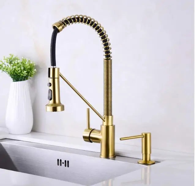 500ml Built-in Pump Kitchen Liquid Soap Dispenser Brass Brushed Nickel Elegant Design for Sink Counter Black Hand Pressure