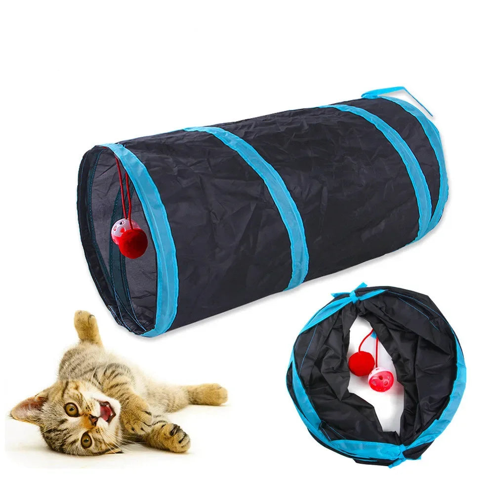 Cat Tunnel Foldable Cat Tunnel Pet Supplies Cat S T Y Pass Play Tunnel Cat Toy Breathable Drill Barrel for Indoor loud paper
