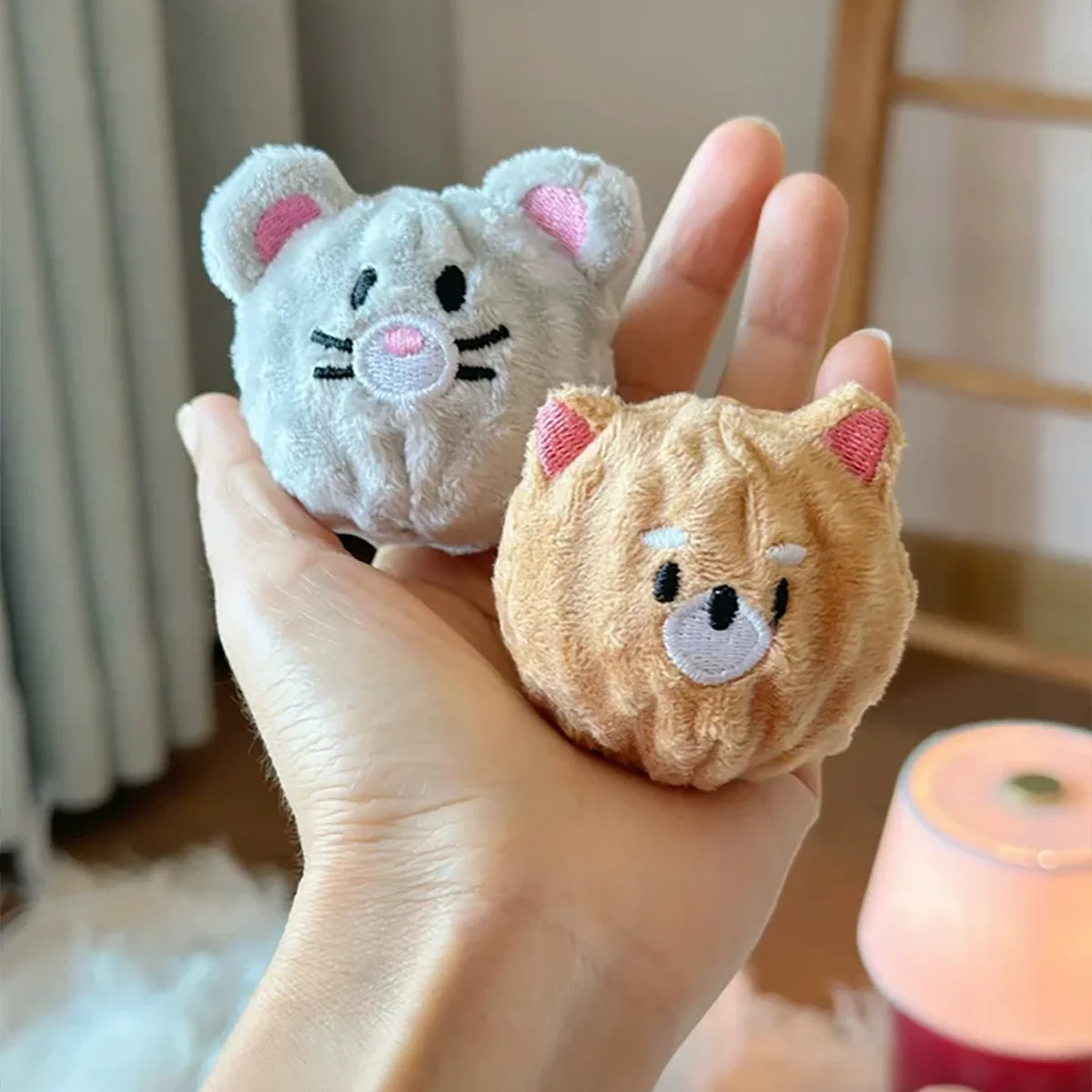 Squeaky Puppy Ball Toy - Spiked Bouncing Chew for Teeth Cleaning, Interactive Pet Toy for Small Dogs & Cats (Poodle/Bichon)