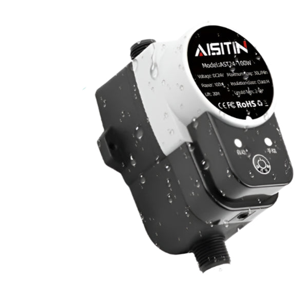 Bomba de refuerzo AISITIN Bomba de agua sin escobillas 16 m 24 V IP56 Controlador de presión automático Pome Calentador de agua de refuerzo para el hogar