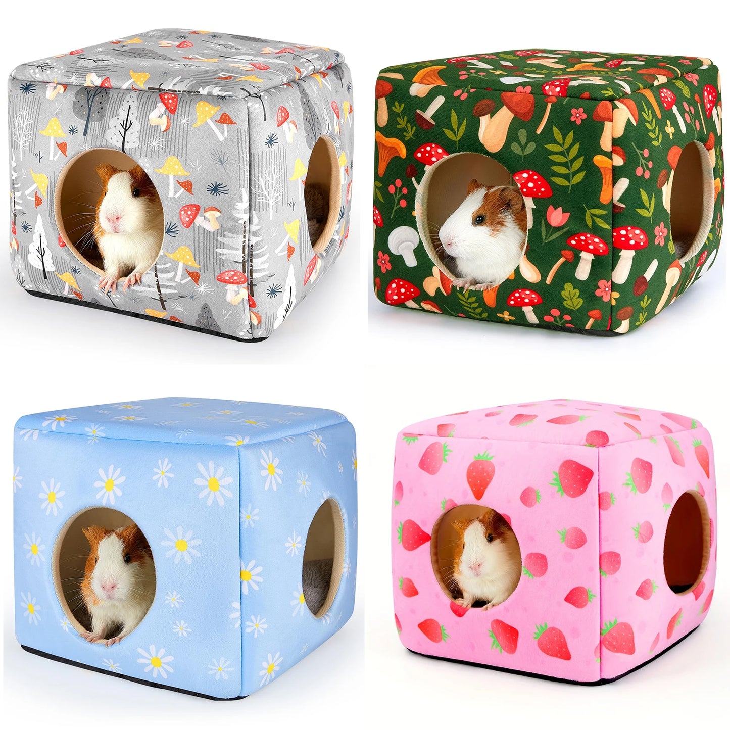 Guinea Pig Hideout Washable Guinea Pigs Hiding House Habitats Cozy Bunny Rabbit Bed for Small Pet Hamster Chinchilla Accessories