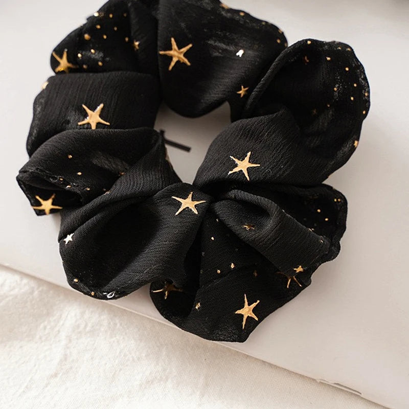 Hair Tie Solid Color Star Dotted Ponytail Accessories