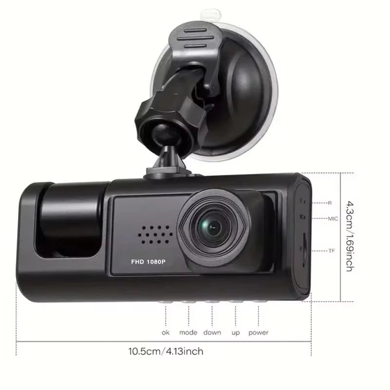 1080P Dash Cam with IR Night Vision and Loop Recording for 2/3 Channel Vehicle DVR