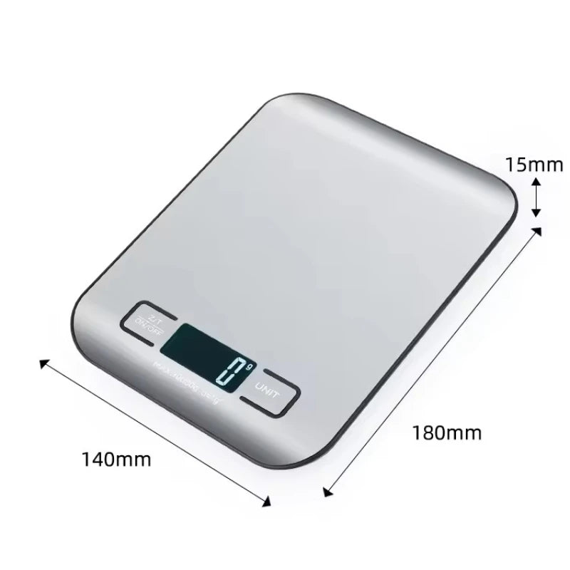 Digital Kitchen Scale with LED Display 5kg Capacity 1g Precision Stainless Steel Electronic Weighing Scale for Food Jewelry and Baking