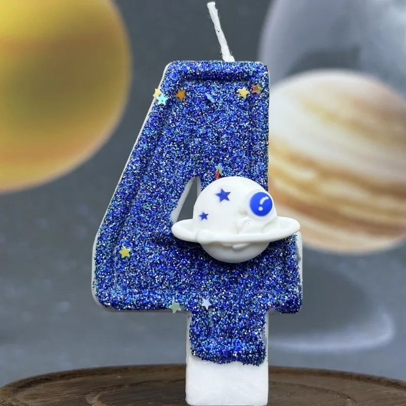 DIY Digital Birthday Wax Planet Universe Cake Candles