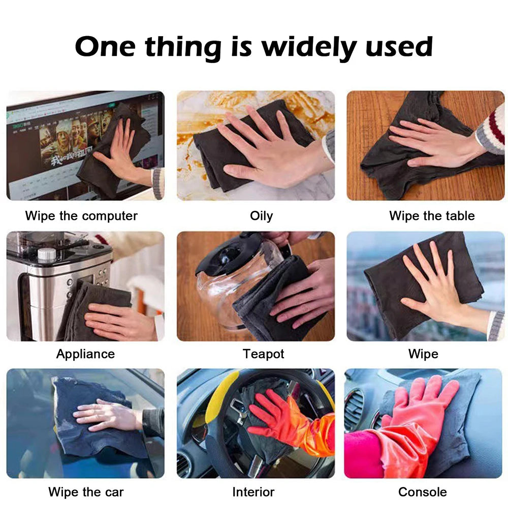 Thickened Microfiber Cleaning Cloths for Streak-Free Car Window and Glass Cleaning Reusable Household Towels