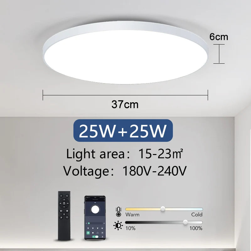 MARPOU Smart Ceiling Lamp LED Dimmable Light with Remote
