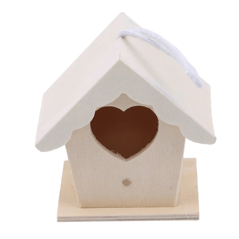 1pc Wooden Garden bird cage Home Balcony Decoration Birdhouse Bird Cage Parrot Wall Mounted Hanging Diy craft bird house gaiola