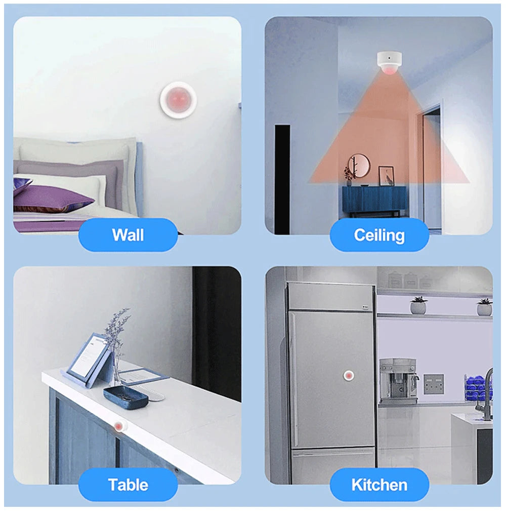 Sensor de movimiento humano Tuya Zigbee Smart Home Mini sensor de movimiento PIR Detector infrarrojo Seguridad Smart Life Funciona con Alexa Gateway