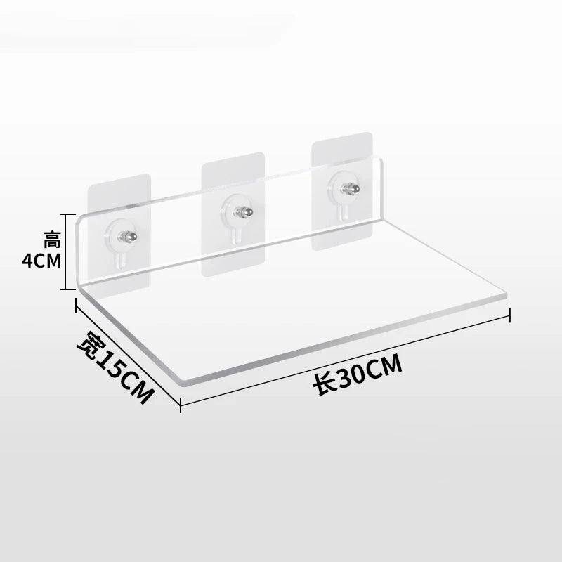 Invisible Acrylic Floating Wall Ledge Shelf for Kids Bookshelves and Bathroom Storage