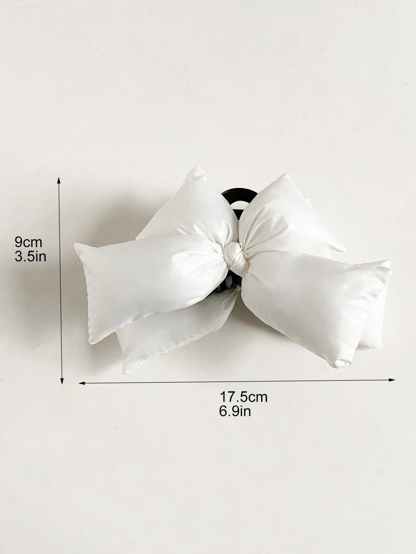 1 Pcs Black Leather Bow Claw Clip for Thick Hair