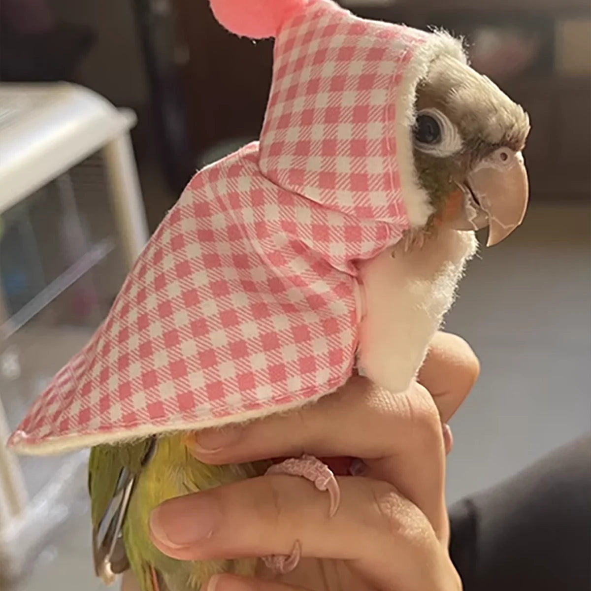 Cute bird clothes, bird cape, thick bird jacket, bird diaper, parrot dress, tiger pattern peony suspender diaper flight suit