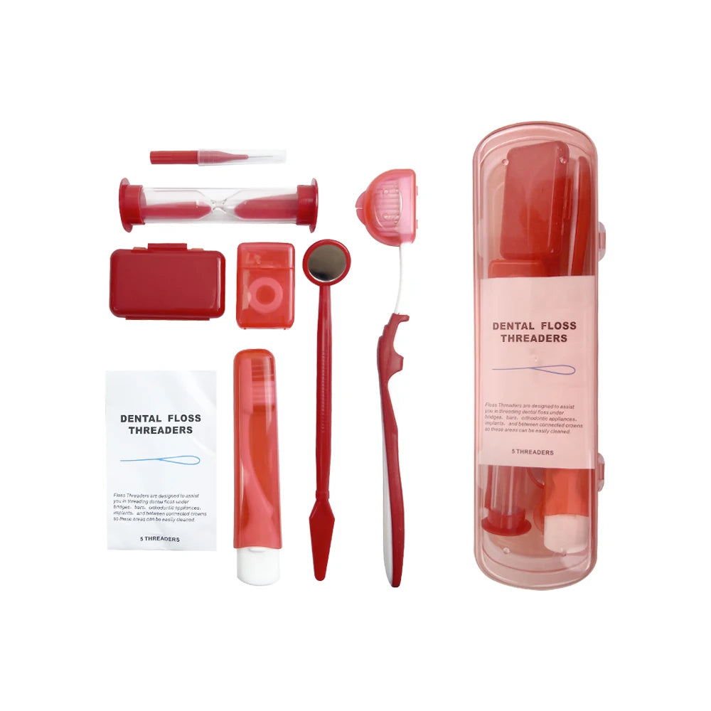 Dental Toothbrush Oral Care Kit with Orthodontic Mirror and Interdental Brush for Braces Cleaning