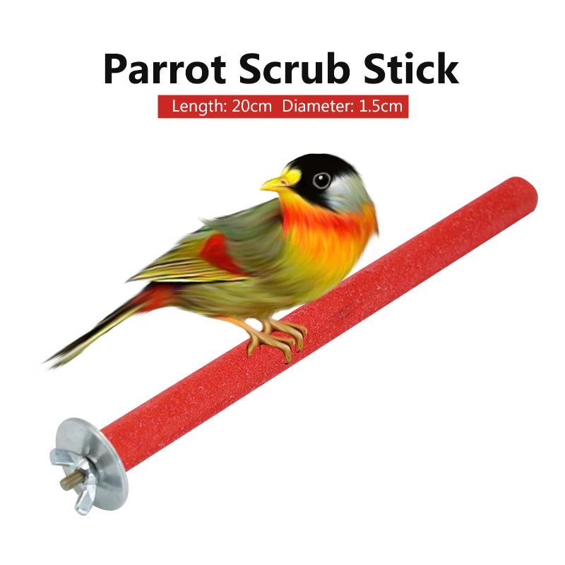 1Pc Pet Bird Chew Toys Parrot Perches Stand Platform Cage Toy Paw Grinding Clean Toys Parrot Scrub Stick