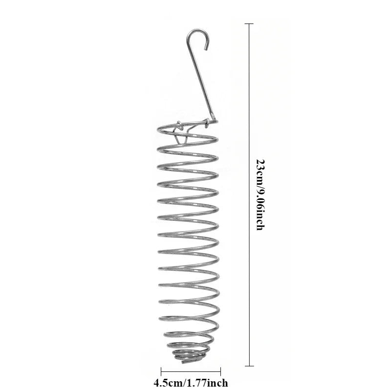 Stainless Steel Parrot Forager Feeder Durable Outdoor Bird Feeding Device Spiral Design Natural Fruit Basket for Small Pets