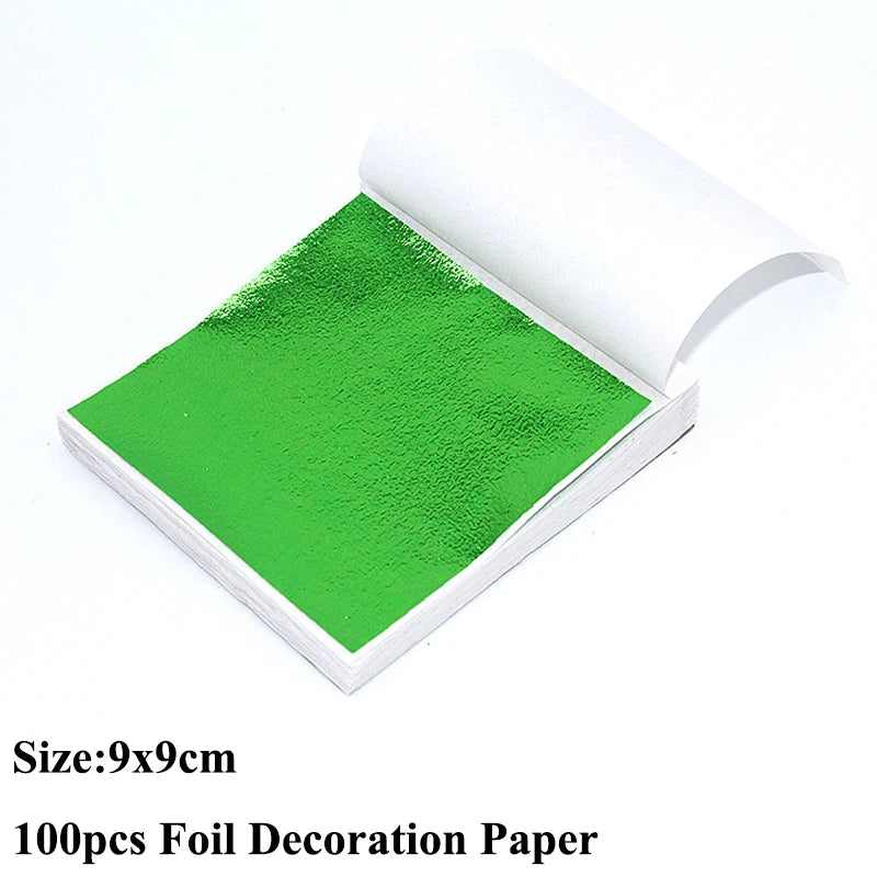 100pcs Imitation Gold Sliver Copper Foil Paper for DIY Crafts
