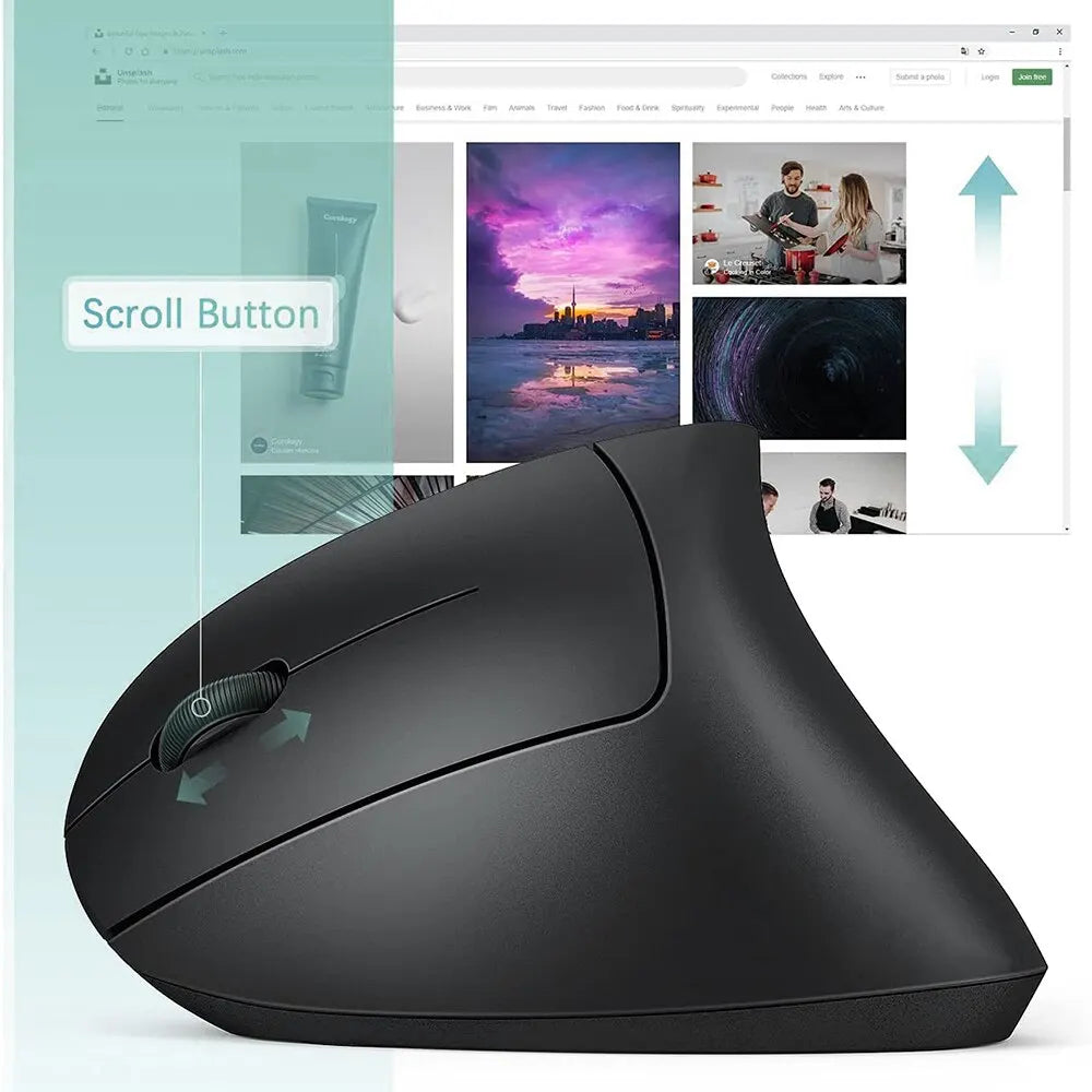Vertical Mouse Ergonomic Wireless 2.4GHz Optical Mice 6 Buttons 3 DPI 800 1200 1600 for Laptop PC