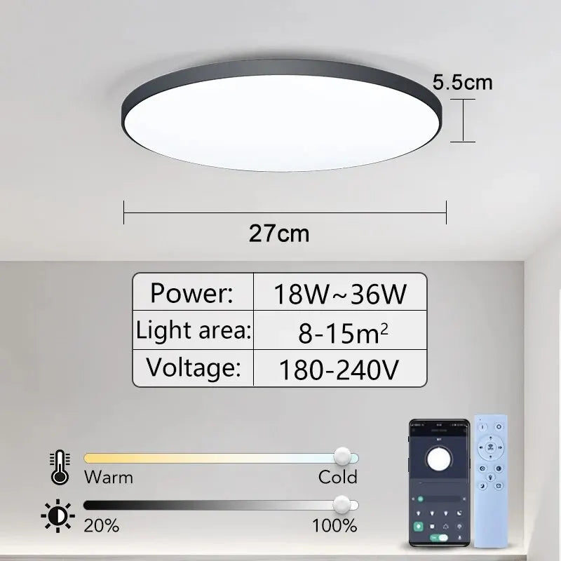 Smart LED Ceiling Lamp 36W 50W Dimmable APP Control