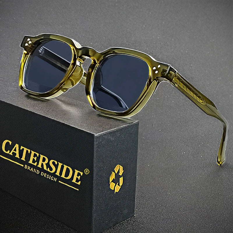 CATERSIDE Retro Punk Small Frame Sunglasses for Men and Women