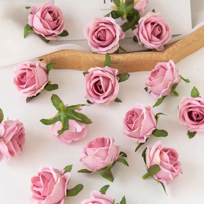 100PCS Silk Artificial Roses for DIY Home Decor Wedding Party Christmas Wreaths and Garden Arrangements