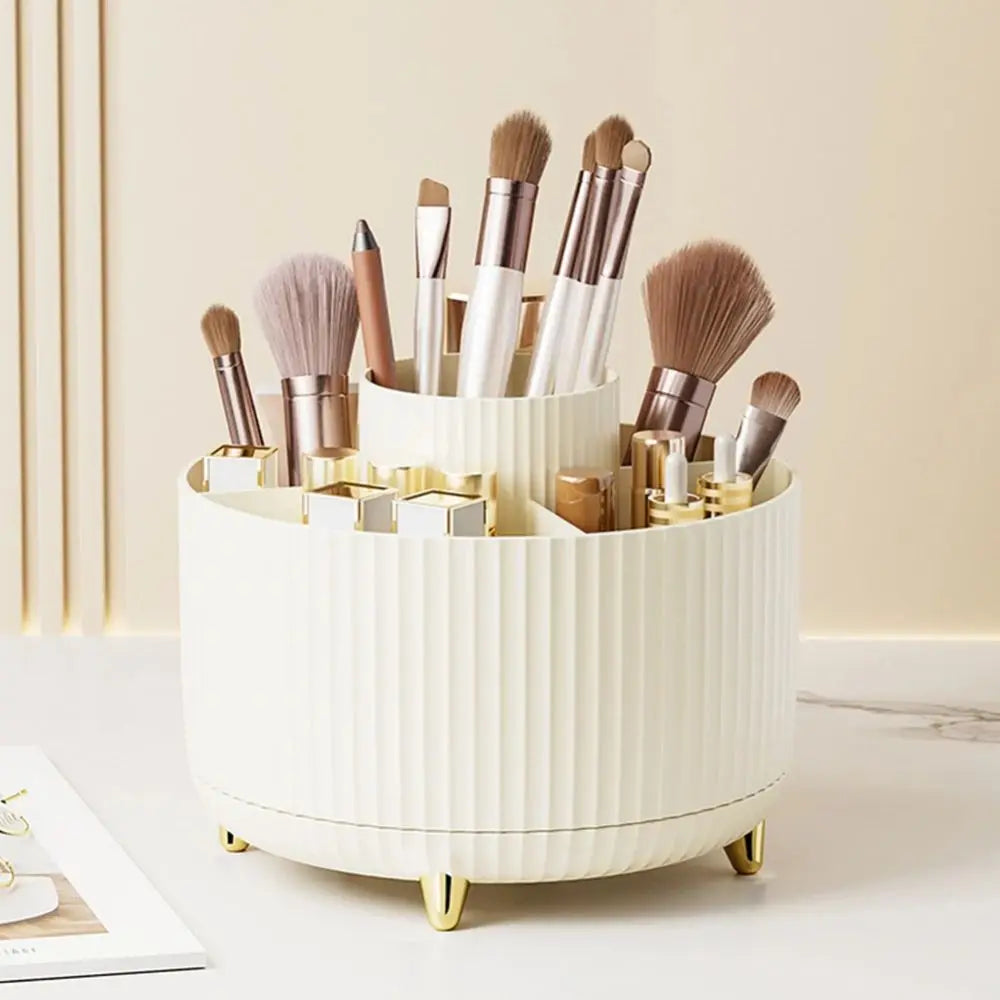 360 Rotating Makeup Brush Holder Portable Cosmetic Organizer