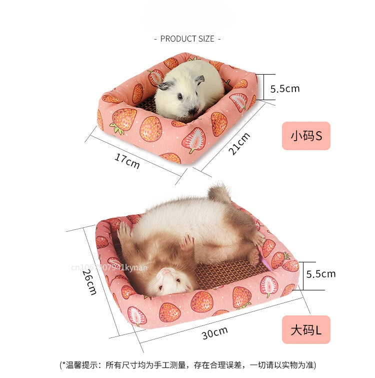 Hamster Summer Cooling Mat for Small Animals Breathable Cushion Bed Guinea Pig Chinchilla Rat Rabbit Cage Squirrel Rattan Mat
