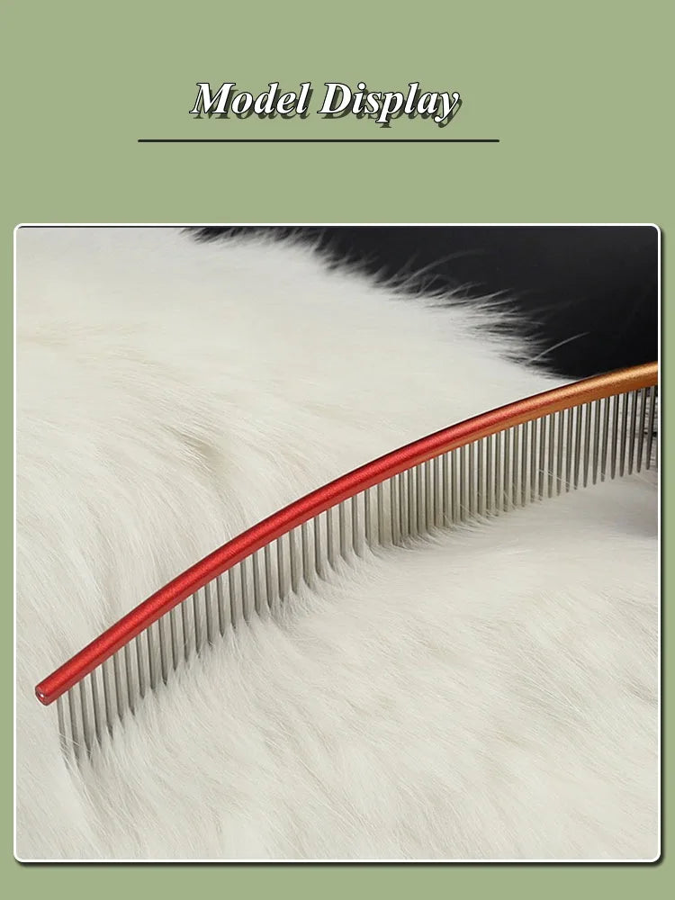22cm S-Shaped Stainless Steel Pet Grooming Comb for Cats and Dogs with Dense Teeth for Effective Hair Removal and Cleaning