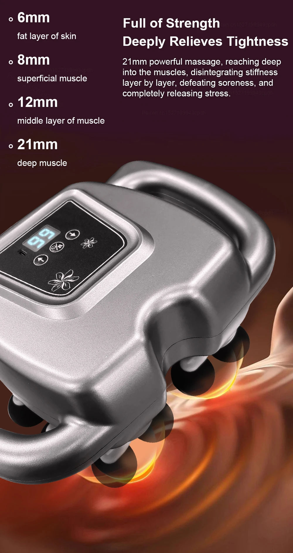 Fascia Gun Muscle Massager Gun with 16 Heads High Frequency Massage Machine