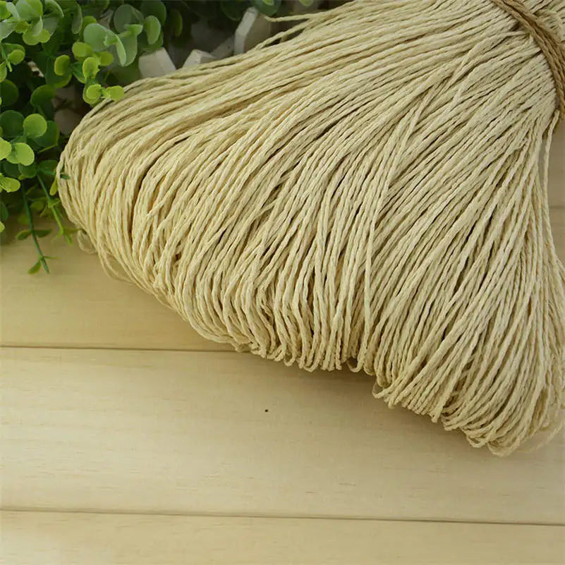 Natural Raffia Straw Yarn 600 Meter 500g for Hand Knitting Crochet Summer Hats Handbags Baskets DIY Craft