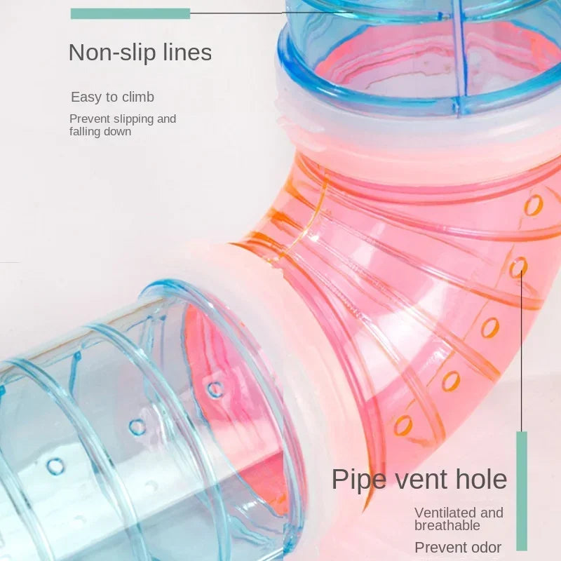 Hamster Cage Tunnel Pipes - DIY Modular Connecting Tubes for Pet Habitat Landscape Design Exercise Run Accessories 햄스터